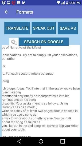 Formats screenshot 2