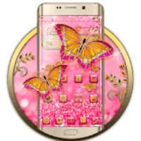 Tema Pink Glitter Butterfly