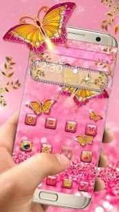 Tema Pink Glitter Butterfly screenshot 4