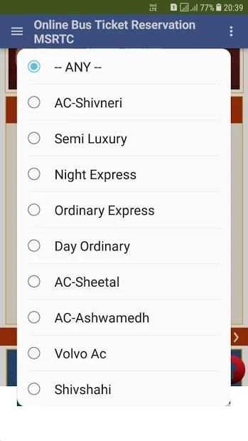 Online Bus Ticket Reservation MSRTC screenshot 2