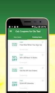 Taxi Coupons for Ola Cab स्क्रीनशॉट 2