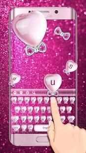 Pink Glittering Love Bow Keyboard screenshot 3