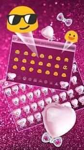Pink Glittering Love Bow Keyboard screenshot 2
