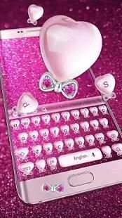 Pink Glittering Love Bow Keyboard screenshot 1