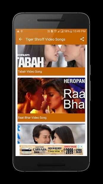 HD Video songs for Tiger Shroff स्क्रीनशॉट 1
