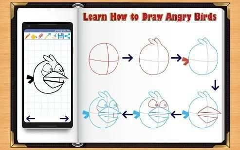 Learn How to Draw Angry Birds Character स्क्रीनशॉट 3