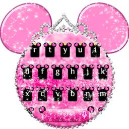 Pink Cute Minnie Bowknot Keyboard Theme