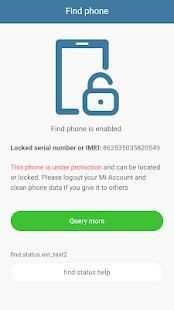 Mi Finddevice Mi Cloud Lock Check screenshot 1