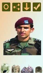 Pak Army Suits Face And Caps Editor 3 تصوير الشاشة
