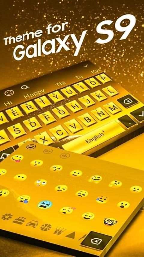 Gold Keyboard for Galaxy S9 स्क्रीनशॉट 3