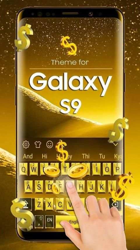 Gold Keyboard for Galaxy S9 स्क्रीनशॉट 1