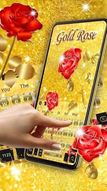 Gold Rose Fancy Keyboard Theme स्क्रीनशॉट 5