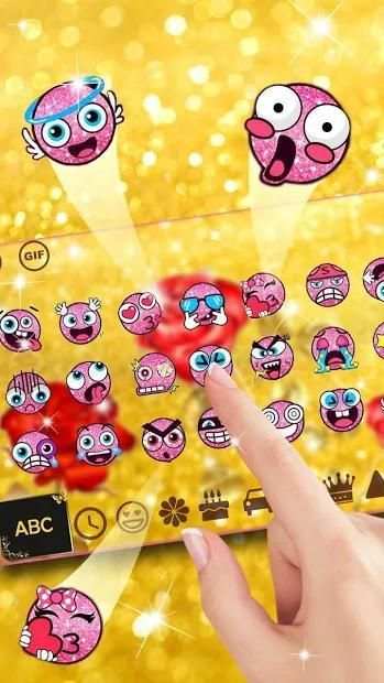 Gold Rose Fancy Keyboard Theme स्क्रीनशॉट 4