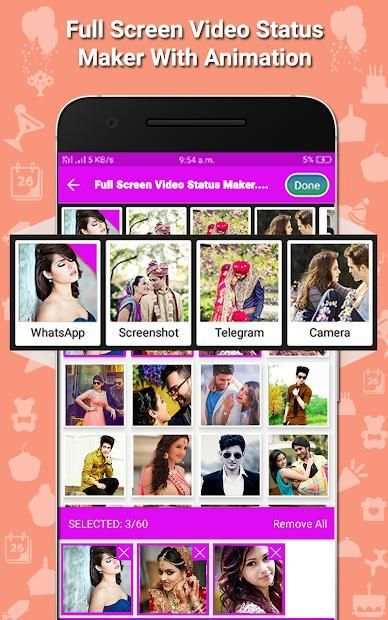 Full Screen Video Status Maker With Animation 2018 screenshot 6