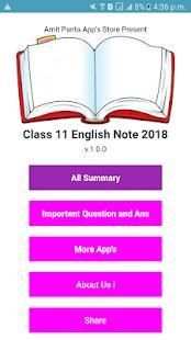 Class 11 English Note and Question answer 2018 screenshot 8