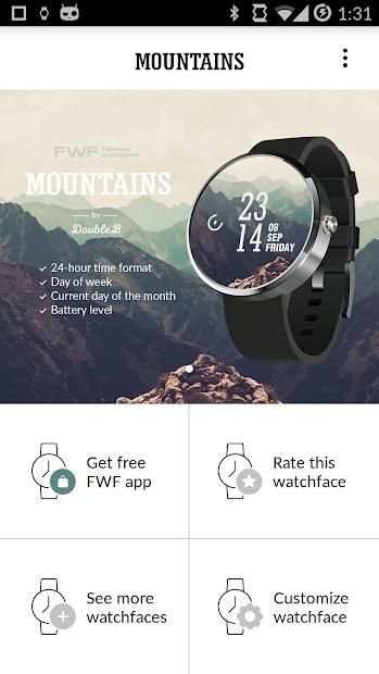 Mountains WatchFace Android स्क्रीनशॉट 3