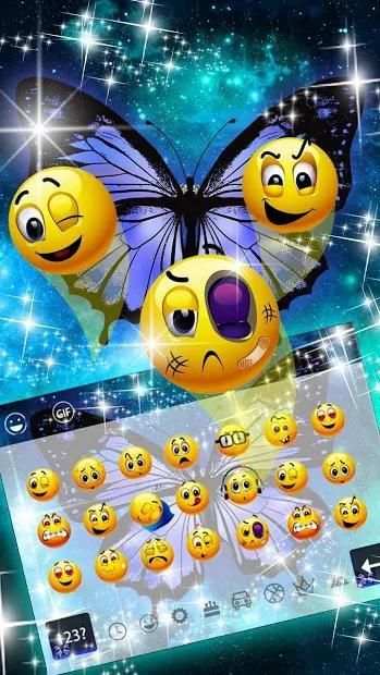 Blue Shine Butterfly Keyboard screenshot 1