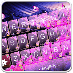 ikon Live 3D Pink Falling Sakura Keyboard Theme