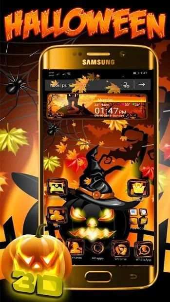 3D Halloween Glass Night Theme screenshot 3