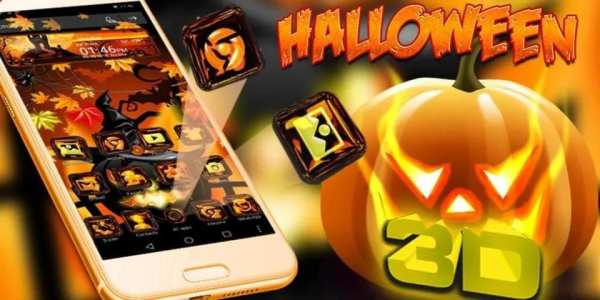 3D Halloween Glass Night Theme screenshot 1