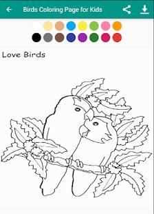Birds Coloring Page for Kids screenshot 1