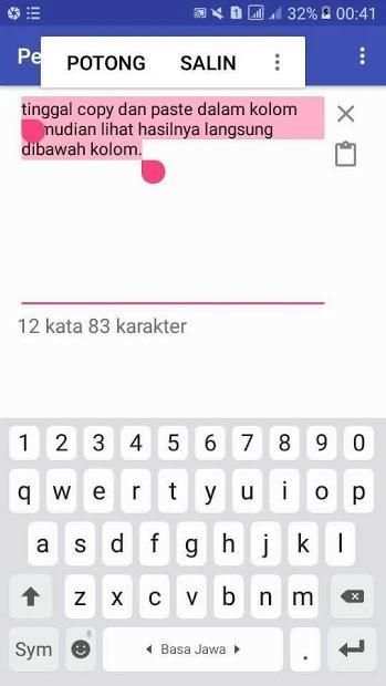Penghitung Kata dan karakter screenshot 1