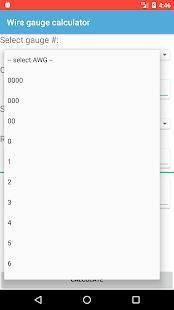 Wire gauge calculator screenshot 2