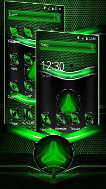 Green Black Neon Theme screenshot 1