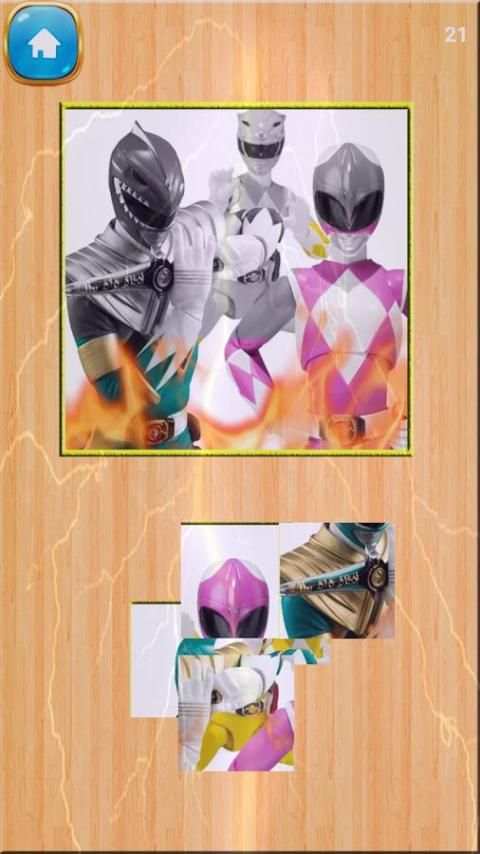 Slide Power Ranger puzzle new game screenshot 1
