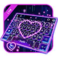 Live 3D Neon Sparkling Heart Keyboard Theme