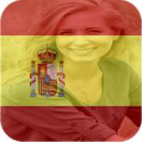 Spain Flag And Stickers With photo profile 2018