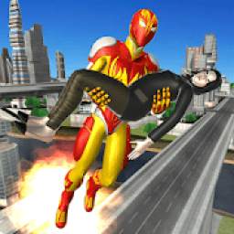 Flame Man Flying Super Hero: City Rescue Mission