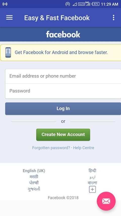 Easy & Fast Facebook स्क्रीनशॉट 4