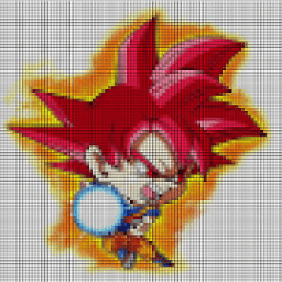 ikon Color by Number - Super Saiyan Pixel Art