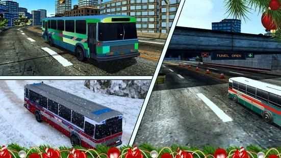 Amazing Christmas Tourist Bus Driving Simulator स्क्रीनशॉट 1