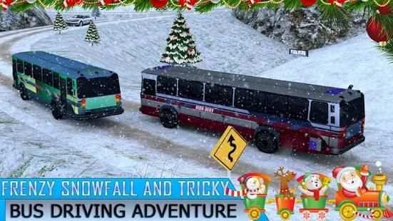 Amazing Christmas Tourist Bus Driving Simulator स्क्रीनशॉट 3
