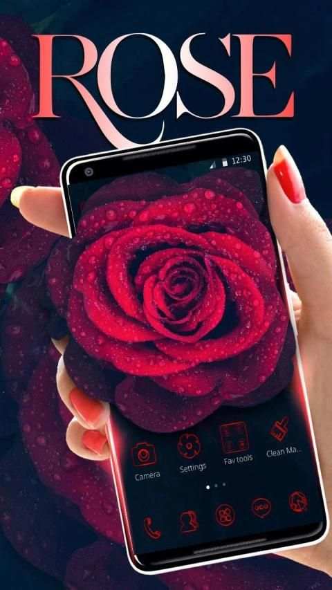 Glamorous Red Rose Launcher screenshot 1