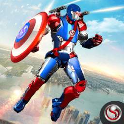 Super Hero Fighter Captain Flying Robot Soldier