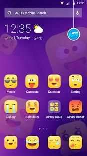Yellow Mini Cute Emoji - APUS Launcher theme screenshot 3