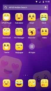 Yellow Mini Cute Emoji - APUS Launcher theme screenshot 1