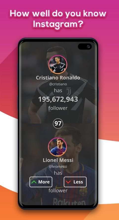 Instagram Higher Lower (Instagram Quiz Game) 5 تصوير الشاشة