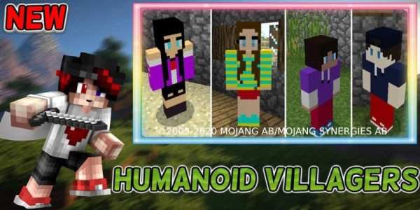 Mod Humanoid Villagers for PE + Map screenshot 2