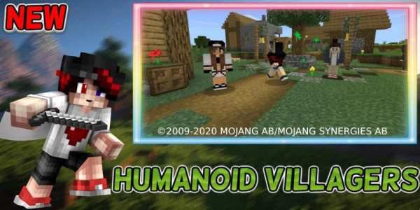 Mod Humanoid Villagers for PE + Map screenshot 1