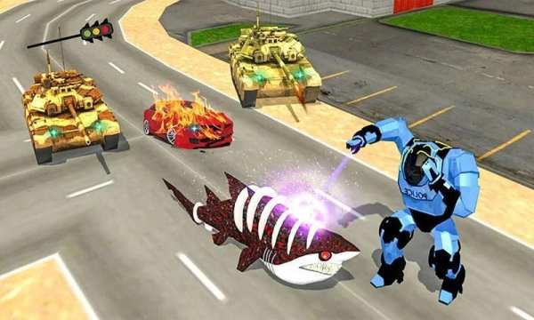 Robot Shark Simulator:Angry Shark Attack स्क्रीनशॉट 16