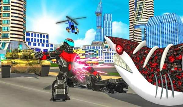 Robot Shark Simulator:Angry Shark Attack स्क्रीनशॉट 6