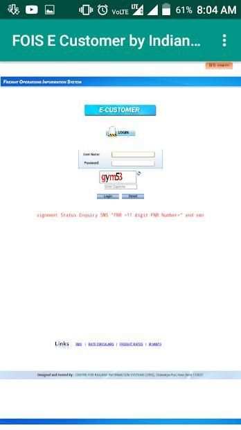 FOIS E-Customer by Indian Railways screenshot 7