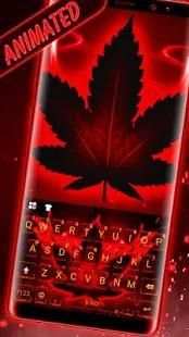 Tema Keyboard Neon Red Weed screenshot 4