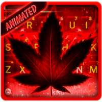 Neon Red Weed Keyboard Theme on 9Apps