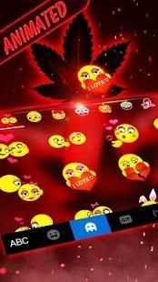 Tema Keyboard Neon Red Weed screenshot 2