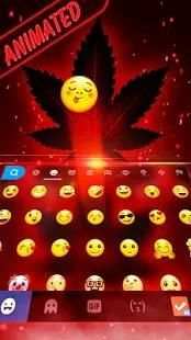 Tema Keyboard Neon Red Weed screenshot 3